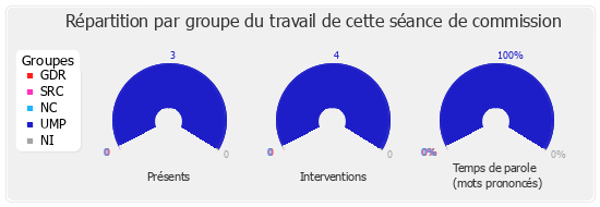 Répartition par groupe du travail de cette séance de commission